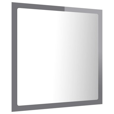 vidaXL Καθρέφτης Μπάνιου με LED Γυαλ. Γκρι 40x8,5x37cm Ακρυλικός 1 τεμ.