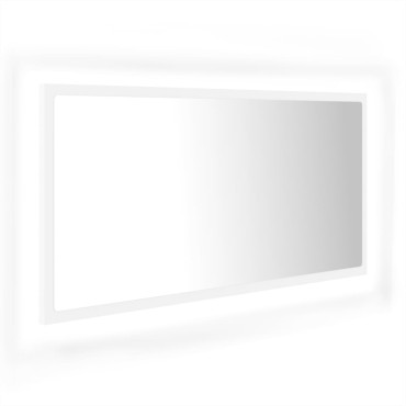 vidaXL Καθρέφτης Μπάνιου με LED Λευκός 90x8,5x37cm Ακρυλικός 1 τεμ.