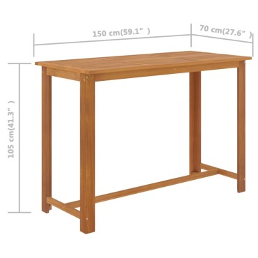 vidaXL Σετ Επίπλων Μπαρ Κήπου 7 τεμ. Καφέ 150x70x105cm