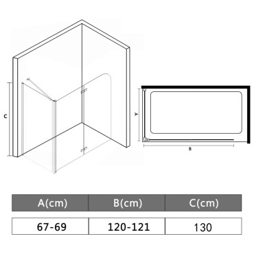 vidaXL Καμπίνα Μπανιέρας Πτυσσόμενη 120 x 68 x 130 εκ. από ESG