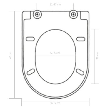 vidaXL Κάλυμμα Λεκάνης με Soft Close & Quick Release Μαύρο