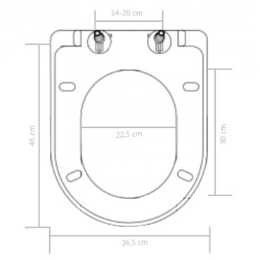 vidaXL Κάλυμμα Λεκάνης με Soft Close & Quick Release Μαύρο