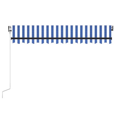 vidaXL Τέντα Αυτόματη με LED & Αισθητήρα Ανέμου Μπλε/Λευκό 300x250 εκ.