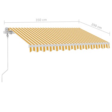 vidaXL Τέντα Αυτόματη Ανεξάρτητη Κίτρινο/Λευκό 350 x 250 εκ.