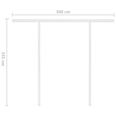 vidaXL Τέντα Συρόμενη Χειροκίνητη με LED Μπλε/Λευκό 3 x 2,5 μ.