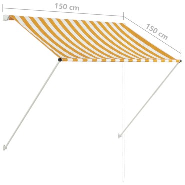 vidaXL Τέντα Συρόμενη Κίτρινο / Λευκό 100 x 150 εκ.