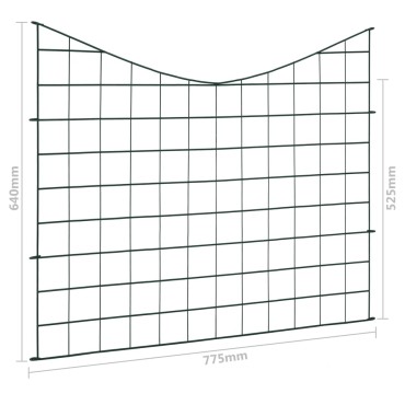vidaXL Περίφραξη Κήπου Χαμηλή Αψίδα Σετ Πράσινη 77,5 x 64 εκ.