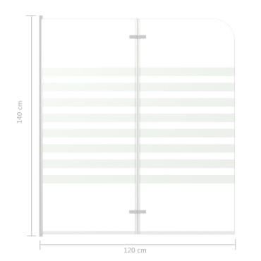 vidaXL Καμπίνα Μπανιέρας 120 x 140 εκ. από Ψημένο Γυαλί Ριγέ