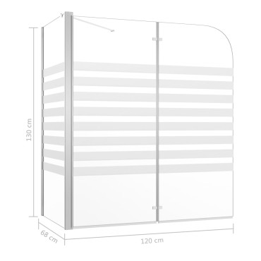 vidaXL Καμπίνα Μπανιέρας 120x68x130 εκ. Ψημένο Γυαλί Ριγέ