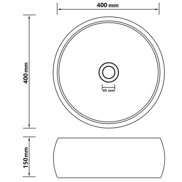 vidaXL Νιπτήρας Πολυτελής Στρογγυλός Κρεμ Ματ 40 x 15 εκ. Κεραμικός