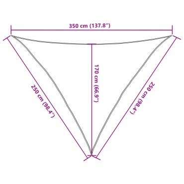 vidaXL Πανί Σκίασης Ανθρακί 2,5 x 2,5 x 3,5 μ. από HDPE 160 γρ./μ²