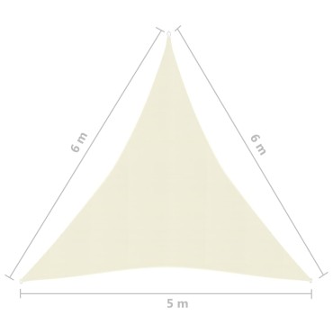 vidaXL Πανί Σκίασης Κρεμ 5 x 6 x 6 μ. από HDPE 160 γρ./μ²