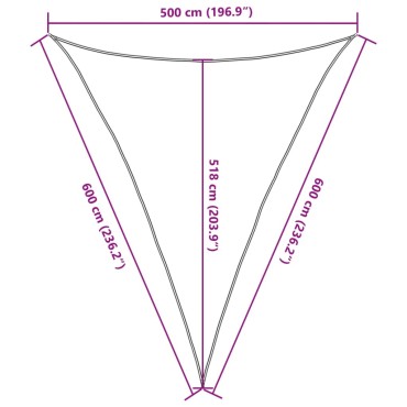 vidaXL Πανί Σκίασης Κρεμ 5 x 6 x 6 μ. από HDPE 160 γρ./μ²