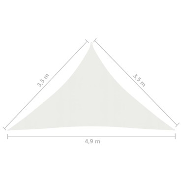 vidaXL Πανί Σκίασης Λευκό 3,5 x 3,5 x 4,9 μ. από HDPE 160 γρ./μ²