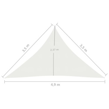 vidaXL Πανί Σκίασης Λευκό 3,5 x 3,5 x 4,9 μ. από HDPE 160 γρ./μ²