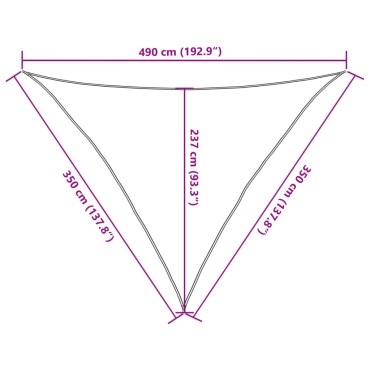 vidaXL Πανί Σκίασης Λευκό 3,5 x 3,5 x 4,9 μ. από HDPE 160 γρ./μ²