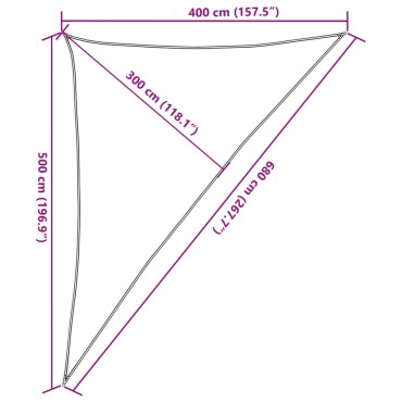 vidaXL Πανί Σκίασης Λευκό 4 x 5 x 6,8 μ. από HDPE 160 γρ./μ²