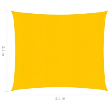 vidaXL Πανί Σκίασης Κίτρινο 2,5 x 2,5 μ. από HDPE 160 γρ./μ²