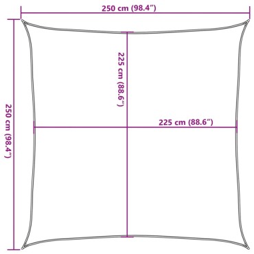 vidaXL Πανί Σκίασης Κίτρινο 2,5 x 2,5 μ. από HDPE 160 γρ./μ²