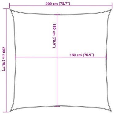 vidaXL Πανί Σκίασης Κόκκινο 2 x 2 μ. από HDPE 160 γρ./μ²