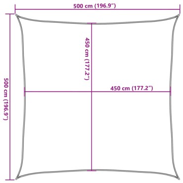 vidaXL Πανί Σκίασης Μαύρο 5 x 5 μ. από HDPE 160 γρ./μ²