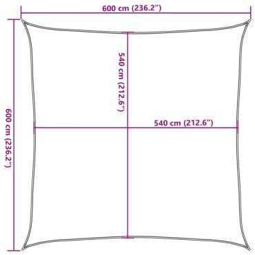 vidaXL Πανί Σκίασης Μαύρο 6 x 6 μ. από HDPE 160 γρ./μ²