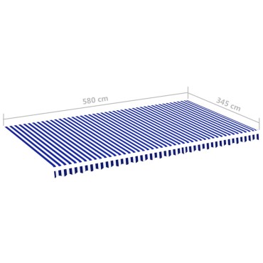 vidaXL Τεντόπανο Ανταλλακτικό Μπλε / Λευκό 6 x 3,5 μ.