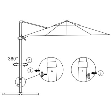 vidaXL Ομπρέλα Κρεμαστή Πρόβολος Μπορντό 250x250εκ. με Ιστό Αλουμινίου