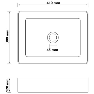 vidaXL Νιπτήρας Πολυτελής Λευκό Ματ 41 x 30 x 12 εκ. Κεραμικός