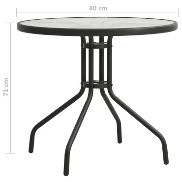 vidaXL Τραπέζι Bistro Ανθρακί 80x71cm Ατσάλινο 1 τεμ.