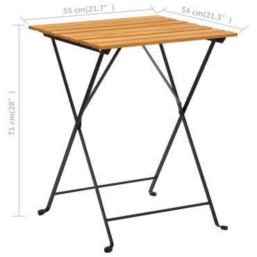 vidaXL Τραπέζι Bistro 55x54x71cm από Μασίφ Ξύλο Ακακίας 1 τεμ.