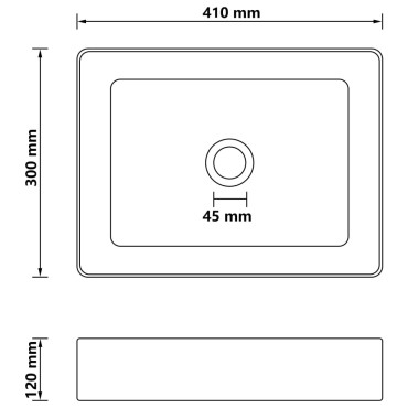 vidaXL Νιπτήρας Πολυτελής Κρεμ Ματ 41 x 30 x 12 εκ. Κεραμικός