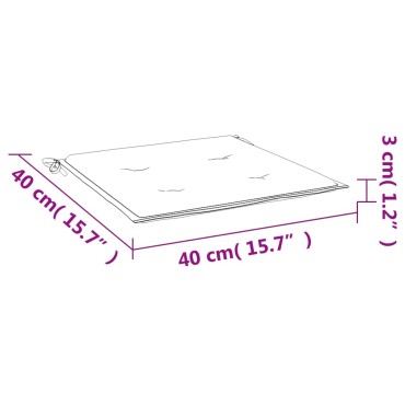 vidaXL Μαξιλάρια Καρέκλας Κήπου 2 τεμ. Γκρι 40x40x3 εκ. Υφασμάτινα