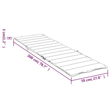 vidaXL Μαξιλάρι Ξαπλώστρας Κόκκινο Καρό 200x70x3 εκ. από Ύφασμα Oxford