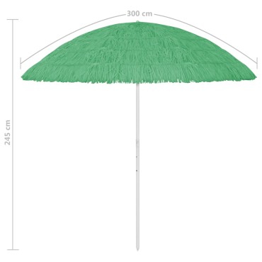 vidaXL Ομπρέλα Θαλάσσης Hawaii Πράσινη 300 εκ.