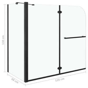 vidaXL Καμπίνα Μπανιέρας Πτυσσόμενη Μαύρη 120 x 68 x 130 εκ. από ESG