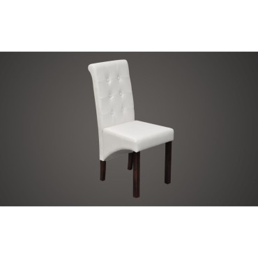 vidaXL Καρέκλες Τραπεζαρίας 4 τεμ. Λευκές από Συνθετικό Δέρμα 43x52x95cm