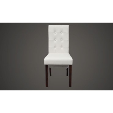 vidaXL Καρέκλες Τραπεζαρίας 6 τεμ. Λευκές από Συνθετικό Δέρμα 43x52x95cm