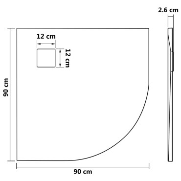 vidaXL Βάση Ντουζιέρας Καφέ 90 x 90 εκ. από SMC