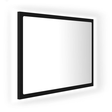 vidaXL Καθρέφτης Μπάνιου με LED Μαύρος 60x8,5x37cm Ακρυλικός 1 τεμ.