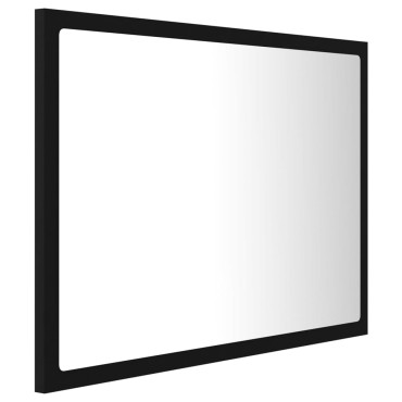 vidaXL Καθρέφτης Μπάνιου με LED Μαύρος 60x8,5x37cm Ακρυλικός 1 τεμ.