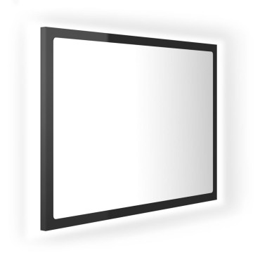 vidaXL Καθρέφτης Μπάνιου με LED Γυαλ. Μαύρο 60x8,5x37cm Ακρυλικός 1 τεμ.