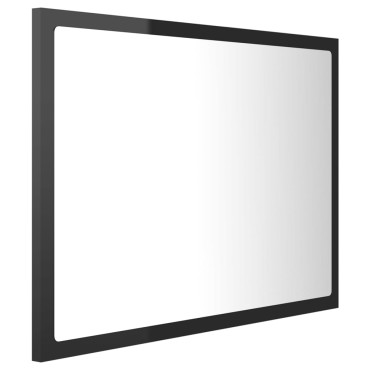 vidaXL Καθρέφτης Μπάνιου με LED Γυαλ. Μαύρο 60x8,5x37cm Ακρυλικός 1 τεμ.