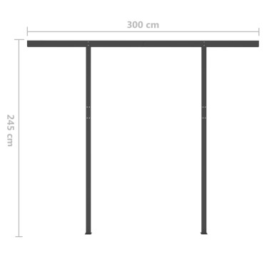 vidaXL Τέντα Συρόμενη Χειροκίνητη με LED Κρεμ 3 x 2,5 μ.