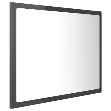 vidaXL Καθρέφτης Μπάνιου με LED Γυαλ. Γκρι 60x8,5x37cm Ακρυλικός 1 τεμ.