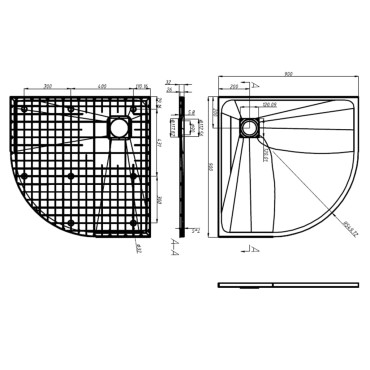 vidaXL Βάση Ντουζιέρας Λευκή 90 x 90 εκ. από SMC