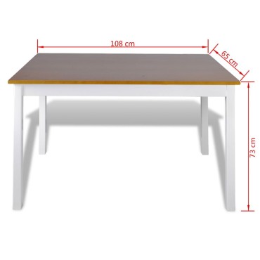 vidaXL Σετ Τραπεζαρίας 5 τεμ. Καφέ / Λευκό 108x65x73cm