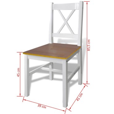 vidaXL Σετ Τραπεζαρίας 5 τεμ. Καφέ / Λευκό 108x65x73cm