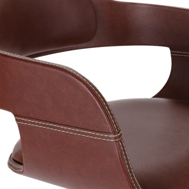 vidaXL Καρέκλα Τραπεζαρίας Καφέ από Λυγισμένο Ξύλο / Συνθετικό Δέρμα 49x51x70cm 1 τεμ.