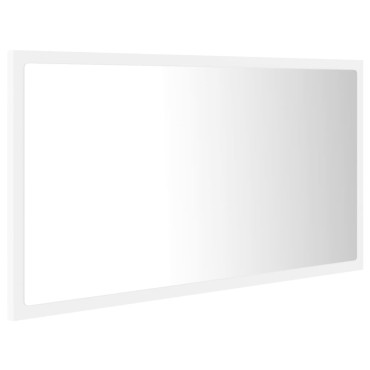 vidaXL Καθρέφτης Μπάνιου με LED Λευκός 80x8,5x37cm Ακρυλικός 1 τεμ.